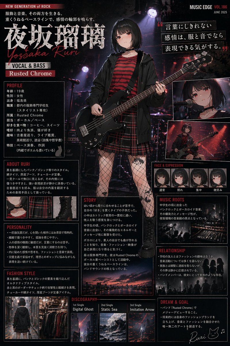 界面稿 GPT Image 2 提示词：Music Magazine Character Profile
