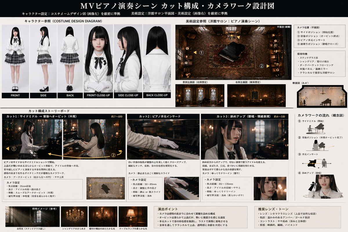 产品视觉 GPT Image 2 提示词：Music Video Production Storyboard Blueprint