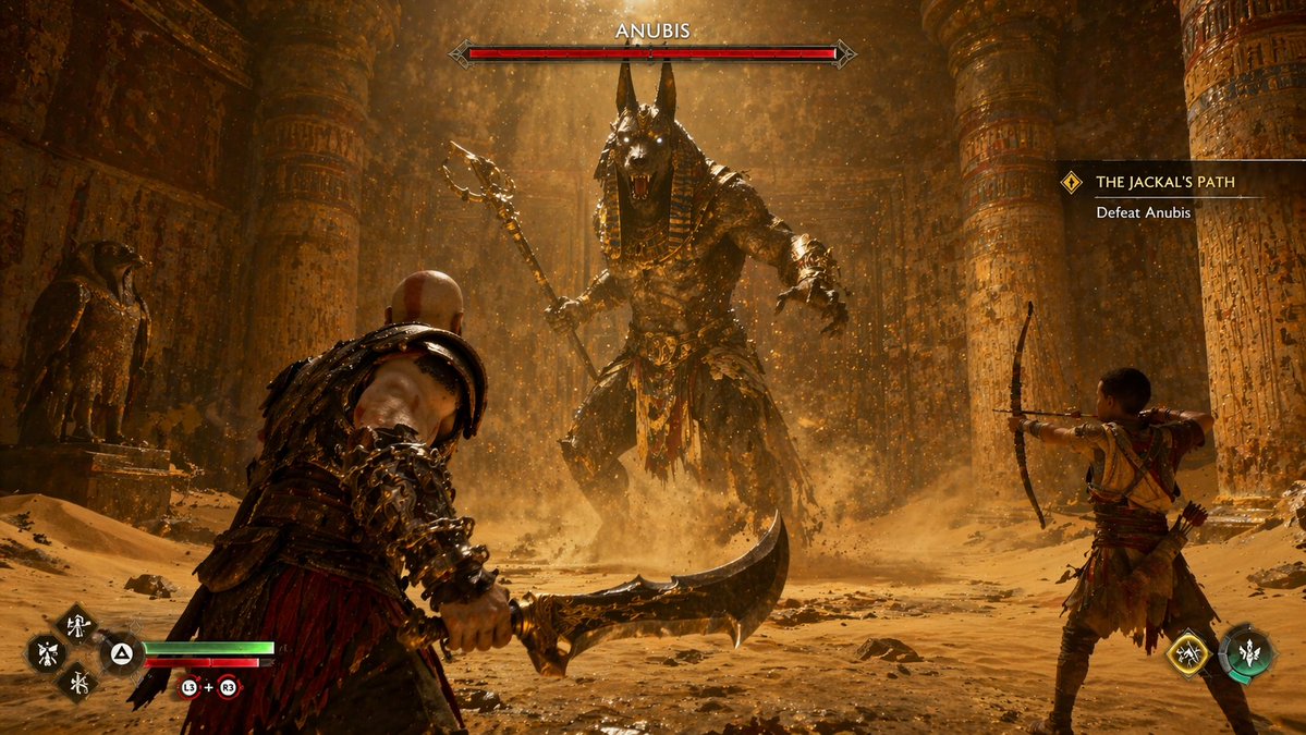 界面稿 GPT Image 2 提示词：Mythological Action Game Screenshot