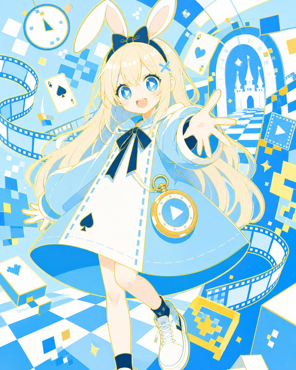 产品视觉 GPT Image 2 提示词：Neo Alice Video Wonderland Anime Poster