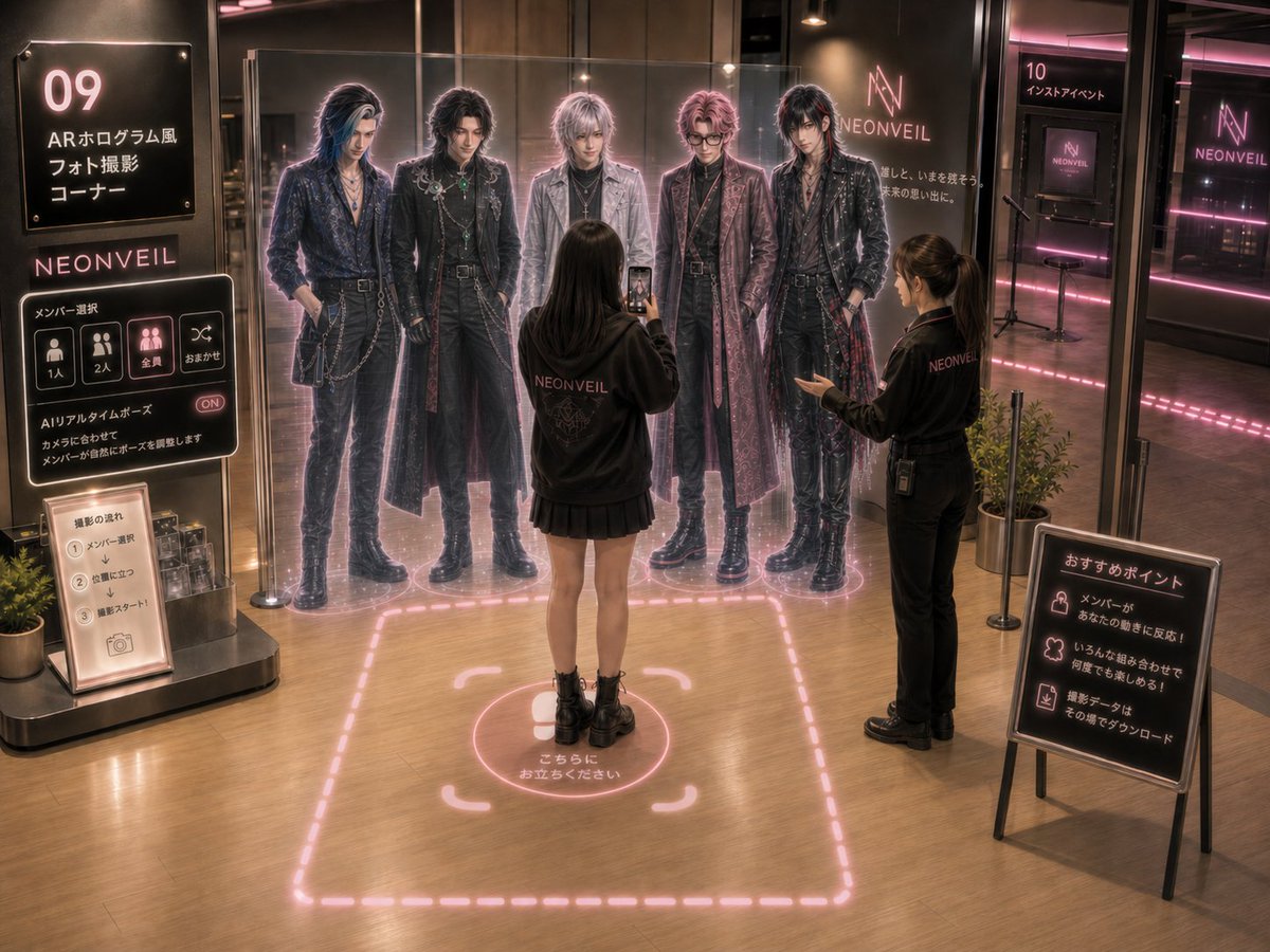 产品视觉 GPT Image 2 提示词：NEONVEIL AR Photo Zone