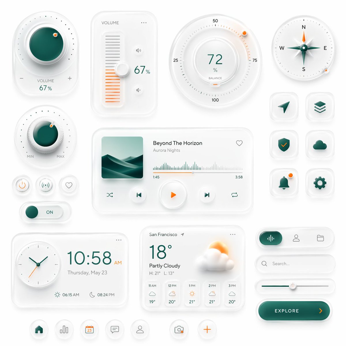 信息图 GPT Image 2 提示词：Neumorphic Smart UI Kit