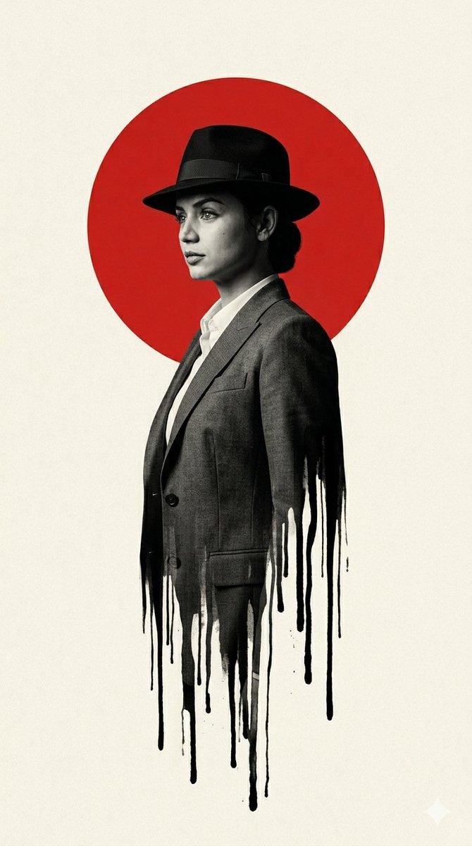 产品视觉 GPT Image 2 提示词：Noir Man With Red Sun Poster