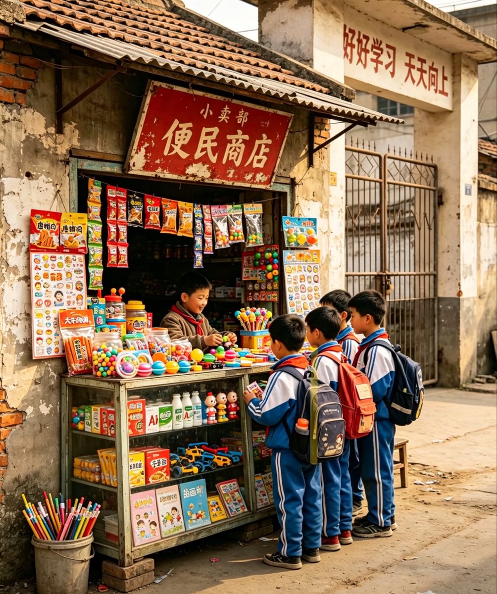 产品视觉 GPT Image 2 提示词：Nostalgic Chinese School Shop Scene