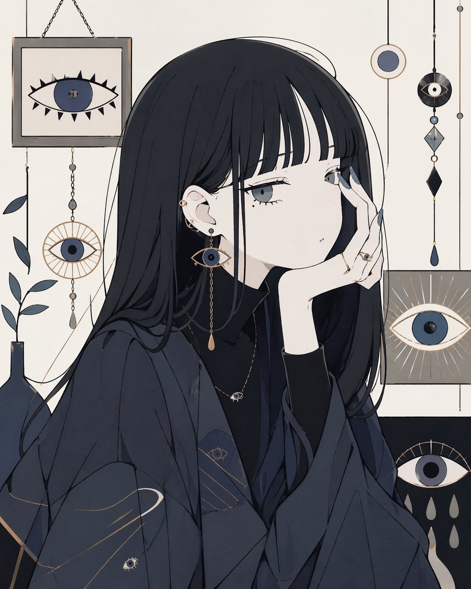产品视觉 GPT Image 2 提示词：Occult Eye Motif Anime Portrait