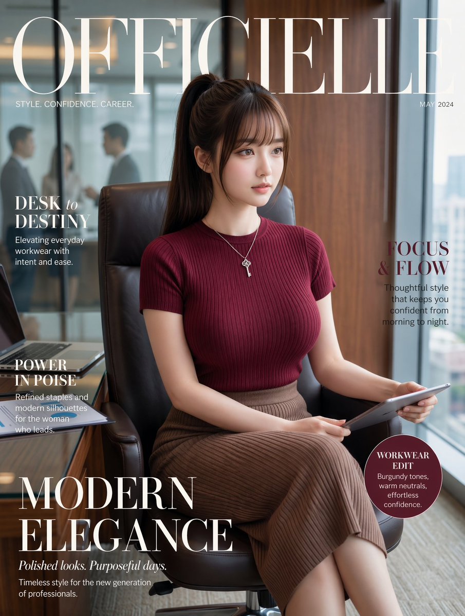 产品视觉 GPT Image 2 提示词：Office Fashion Magazine Cover