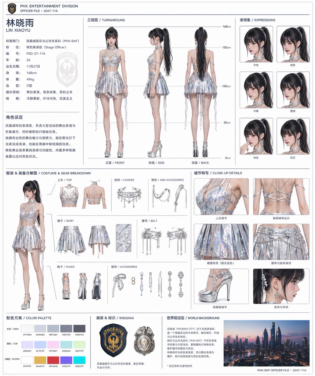 信息图 GPT Image 2 提示词：Official Style Character Concept Sheet Prompt
