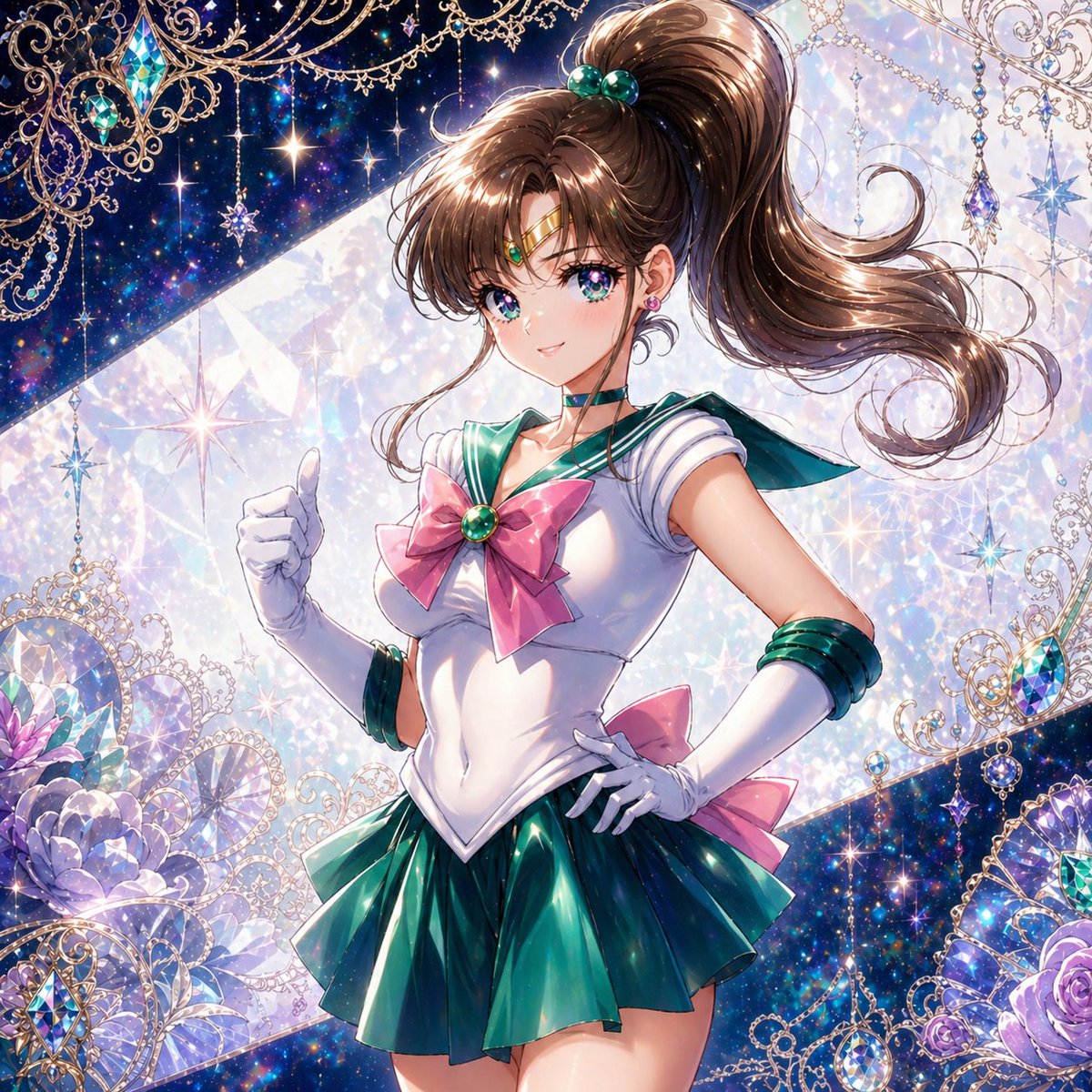产品视觉 GPT Image 2 提示词：Ornate Emerald Magical Girl Portrait