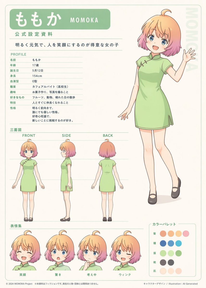 角色设定 GPT Image 2 提示词：Orthographic Reference Sheet Generation