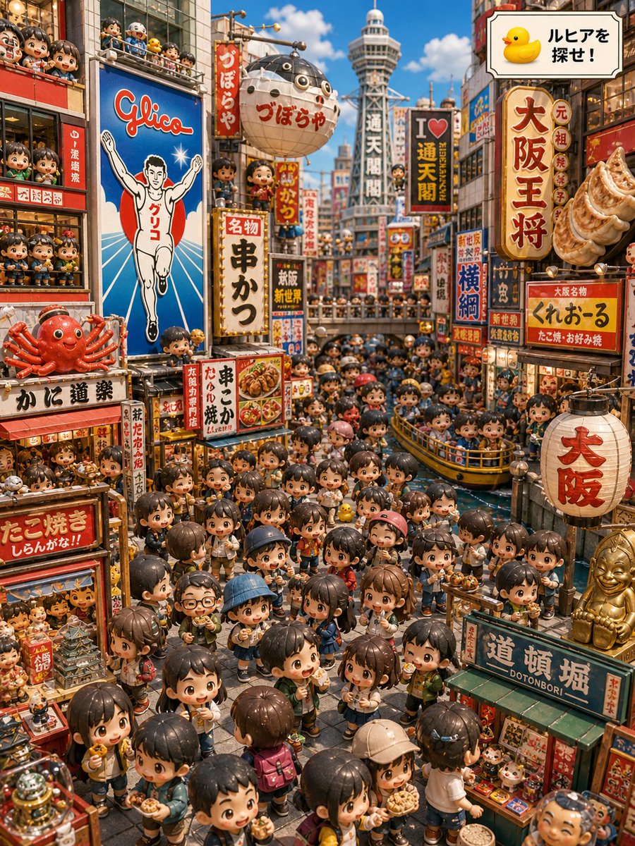 产品视觉 GPT Image 2 提示词：Osaka Chibi Find-the-Duck Diorama