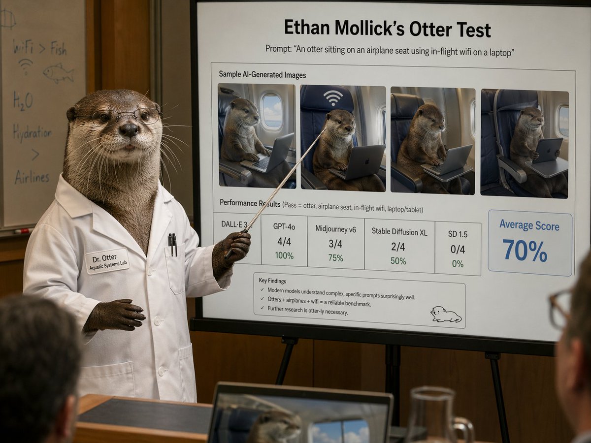 信息图 GPT Image 2 提示词：Otter Scientist Presentation Slide