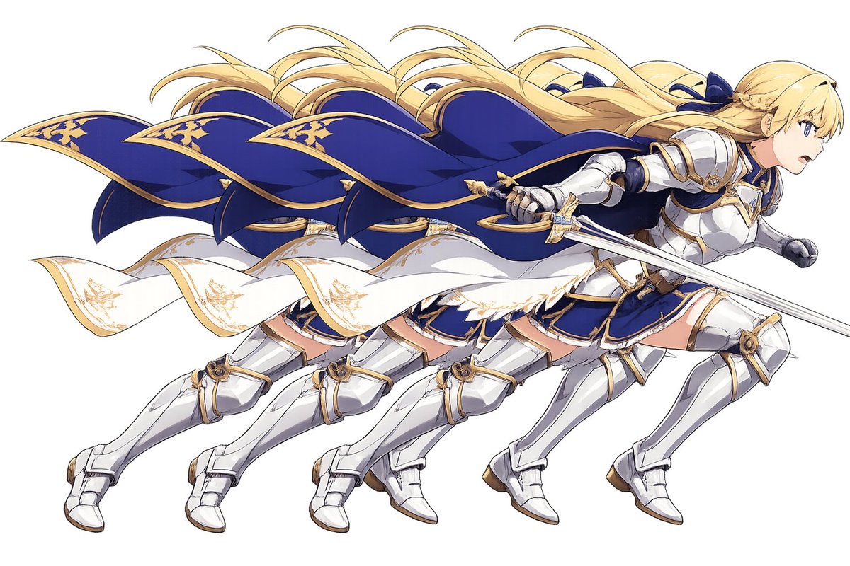 界面稿 GPT Image 2 提示词：Overlapping Anime Knight Motion Trail