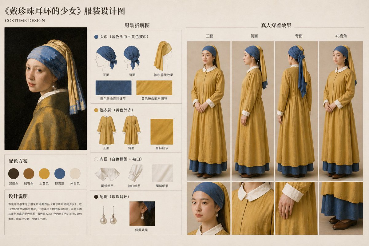 角色设定 GPT Image 2 提示词：Painting-to-Fashion Design Prompt