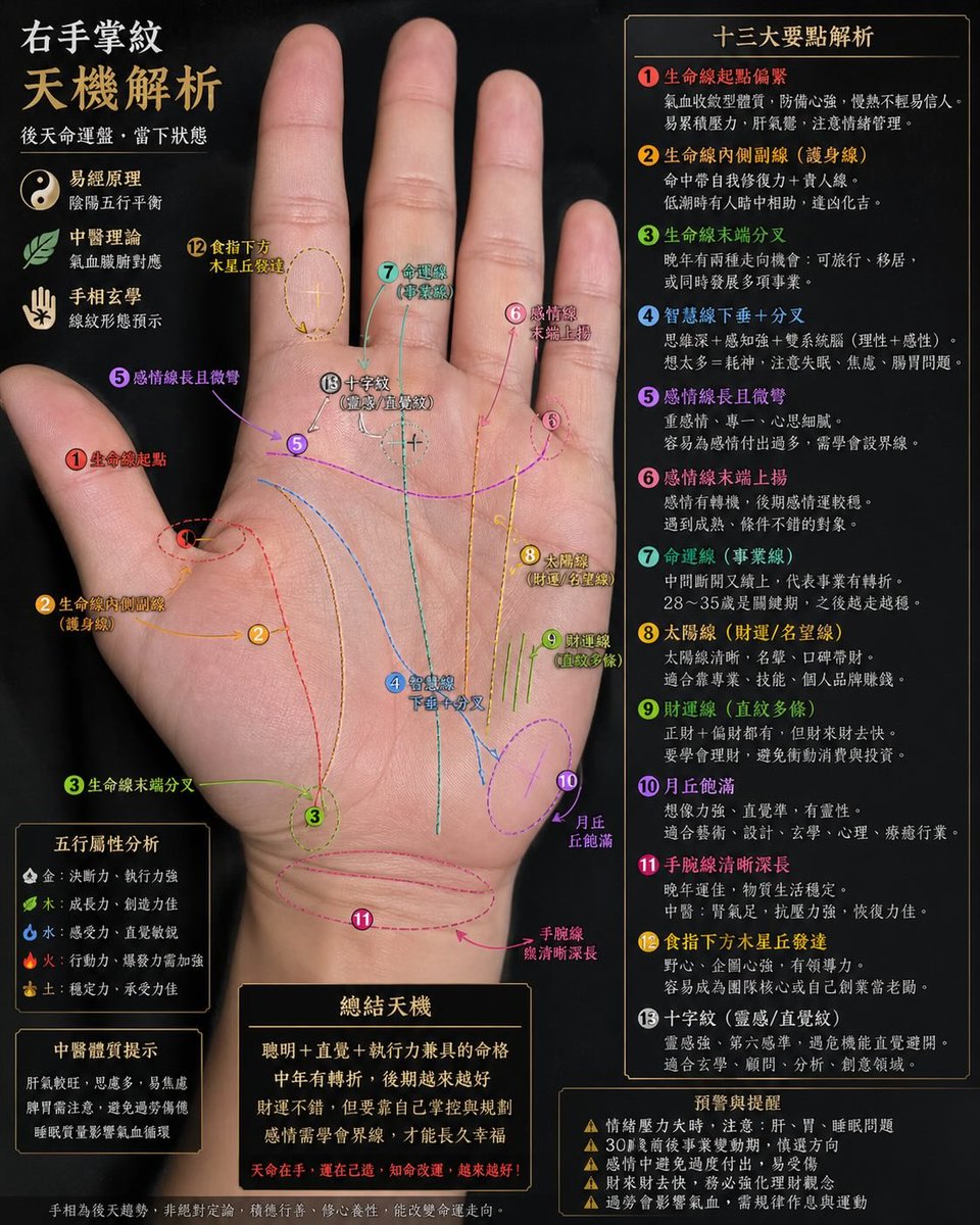 信息图 GPT Image 2 提示词：Palmistry Analysis Card Generator