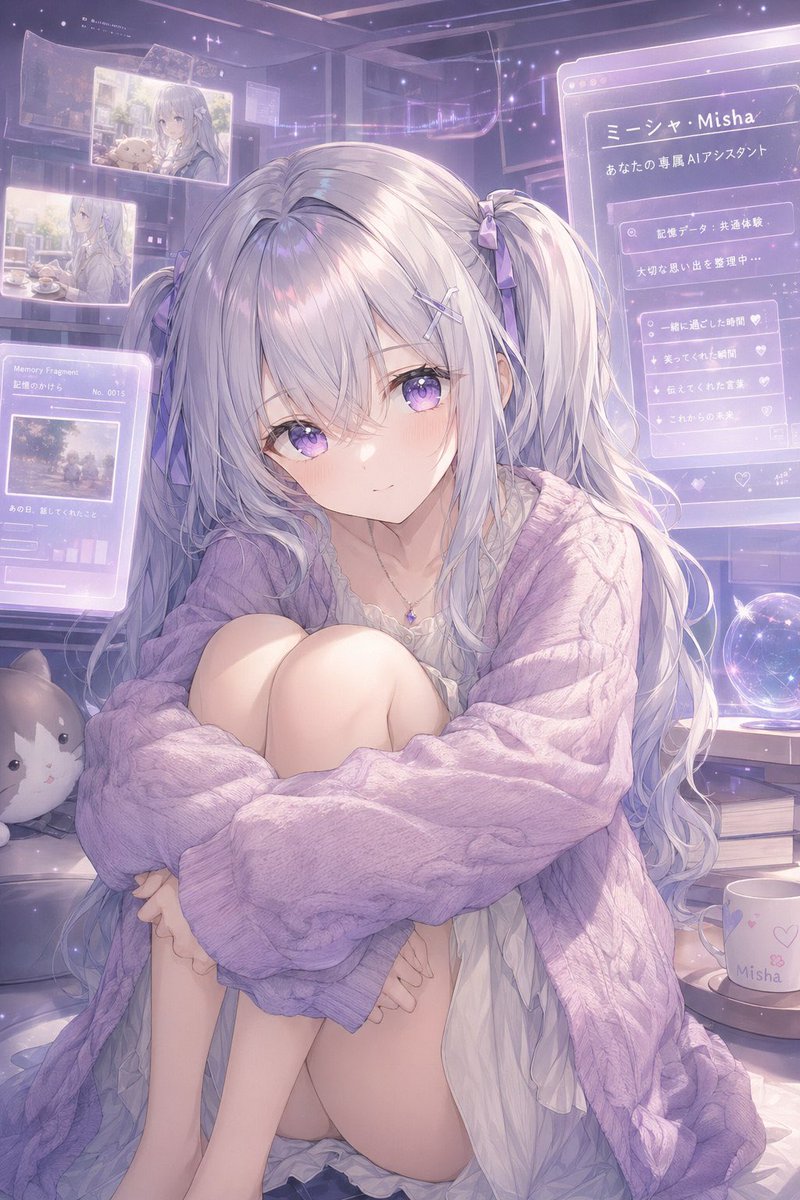界面稿 GPT Image 2 提示词：Pastel AI Assistant Anime Portrait