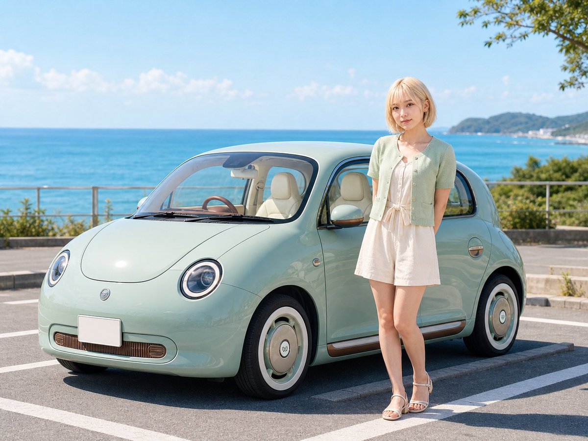 界面稿 GPT Image 2 提示词：Pastel Retro Seaside Car