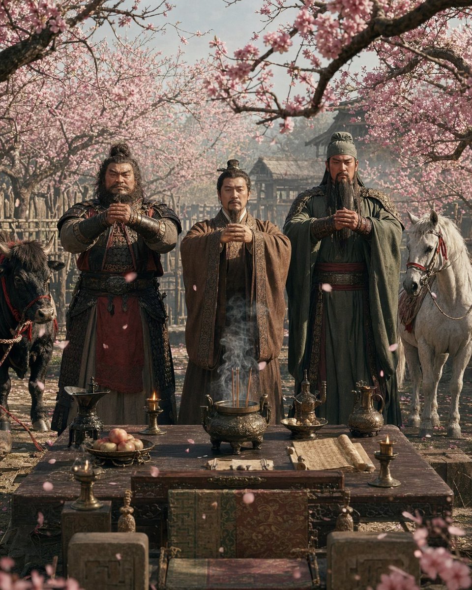 产品视觉 GPT Image 2 提示词：Peach Garden Oath Cinematic Scene