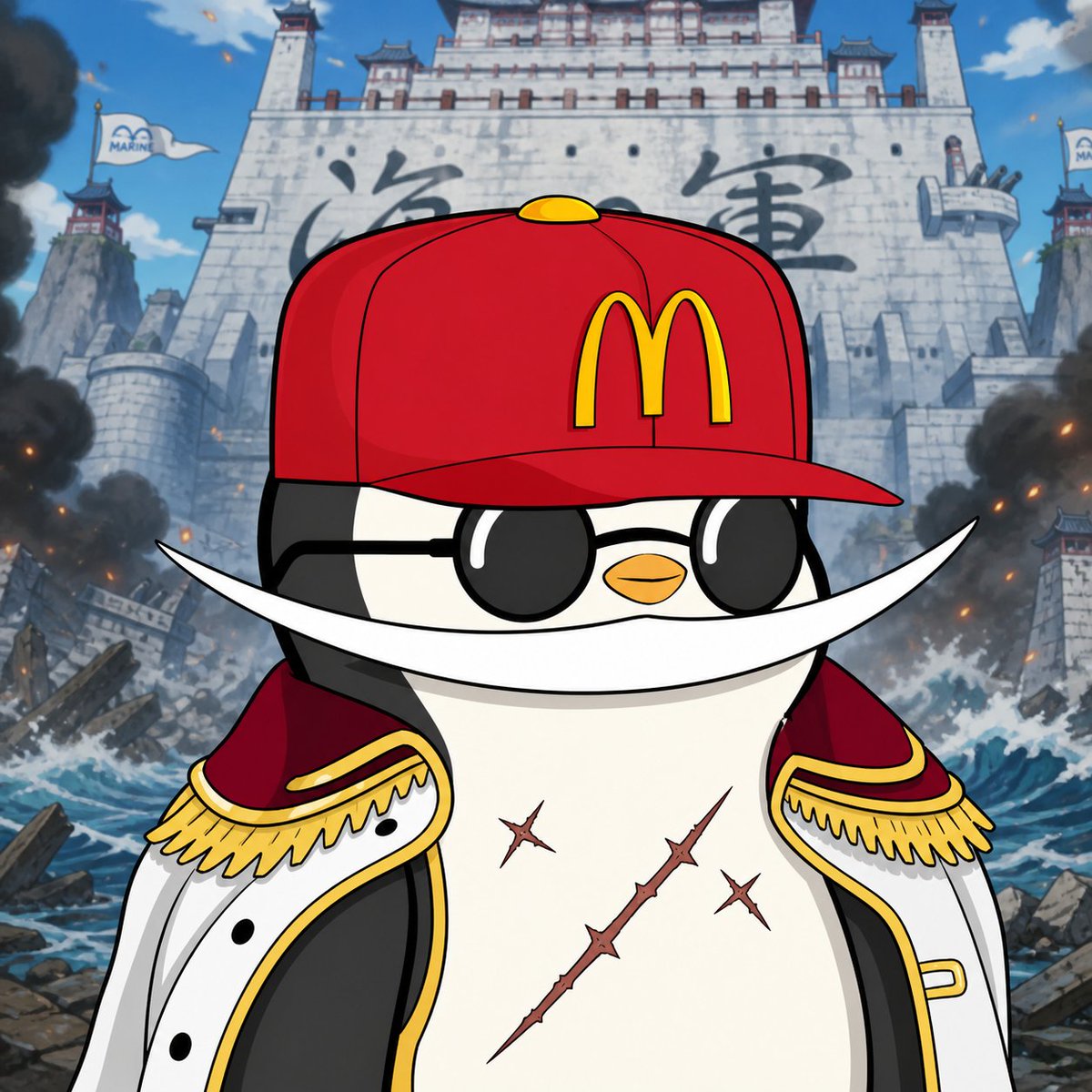 界面稿 GPT Image 2 提示词：Penguin Pirate Admiral Parody