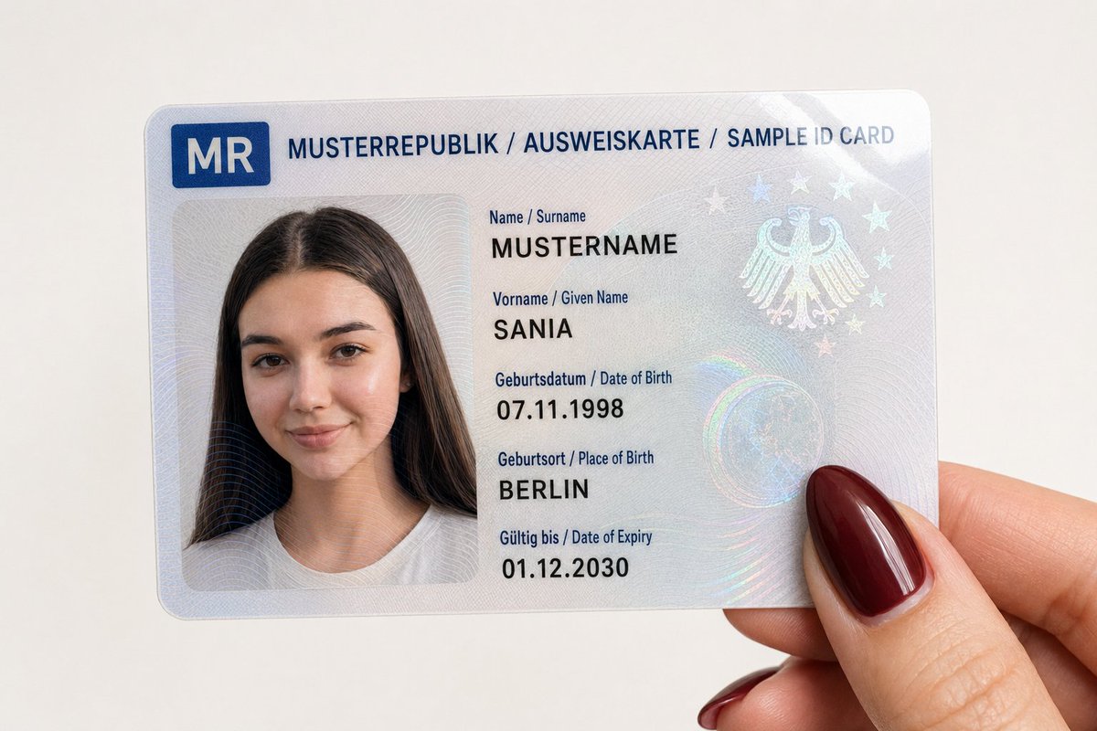界面稿 GPT Image 2 提示词：Personalized Sample ID Card Generation