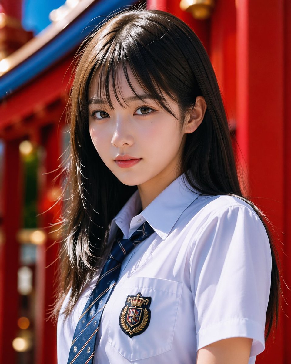 产品视觉 GPT Image 2 提示词：Photoreal Schoolgirl Shrine Portrait