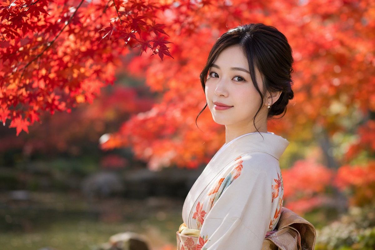 信息图 GPT Image 2 提示词：Photorealistic Autumn Kimono Portrait
