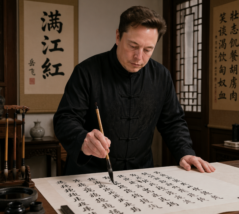界面稿 GPT Image 2 提示词：Photorealistic Calligraphy Scholar Scene