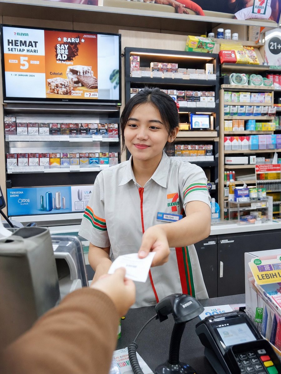 创意灵感 GPT Image 2 提示词：Photorealistic Convenience Store Cashier