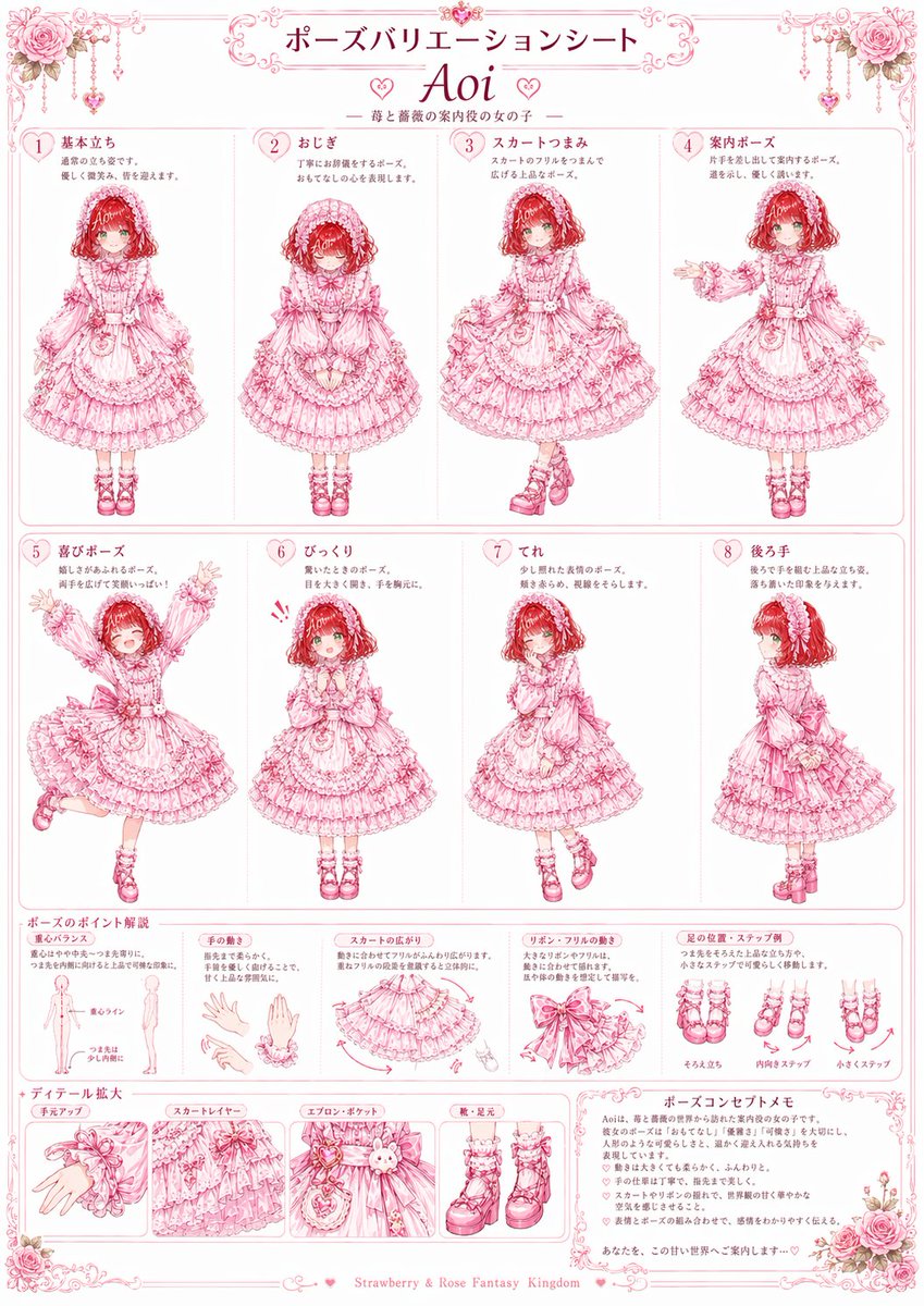 产品视觉 GPT Image 2 提示词：Pink Lolita Pose Variation Sheet