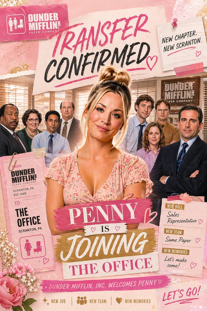 产品视觉 GPT Image 2 提示词：Pink Office Transfer Announcement Poster