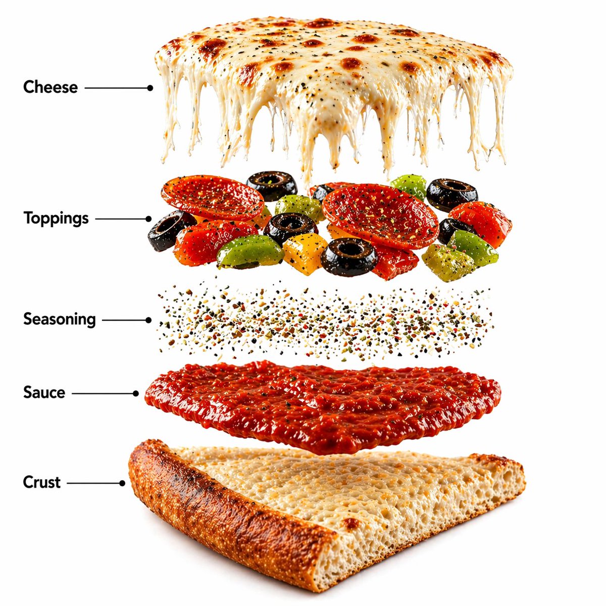 产品视觉 GPT Image 2 提示词：Pizza Food Photography and Infographic