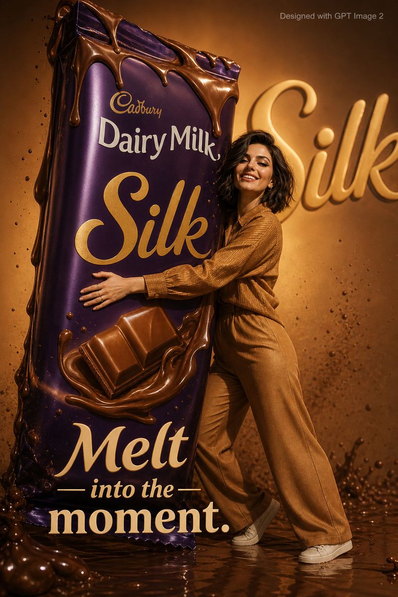 产品视觉 GPT Image 2 提示词：Playful Chocolate Advertisement Poster
