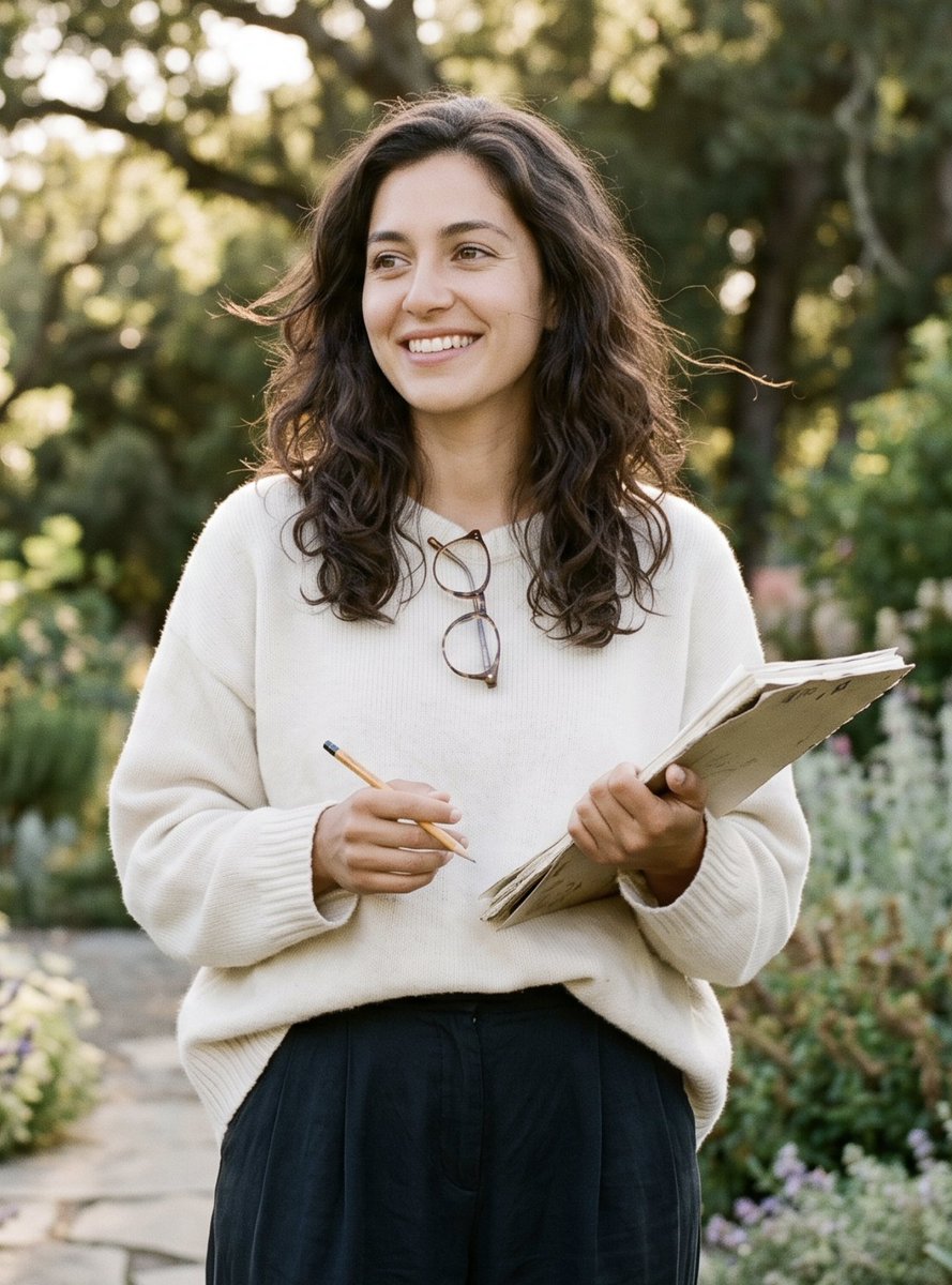 产品视觉 GPT Image 2 提示词：Poetic Woman in Garden Portrait