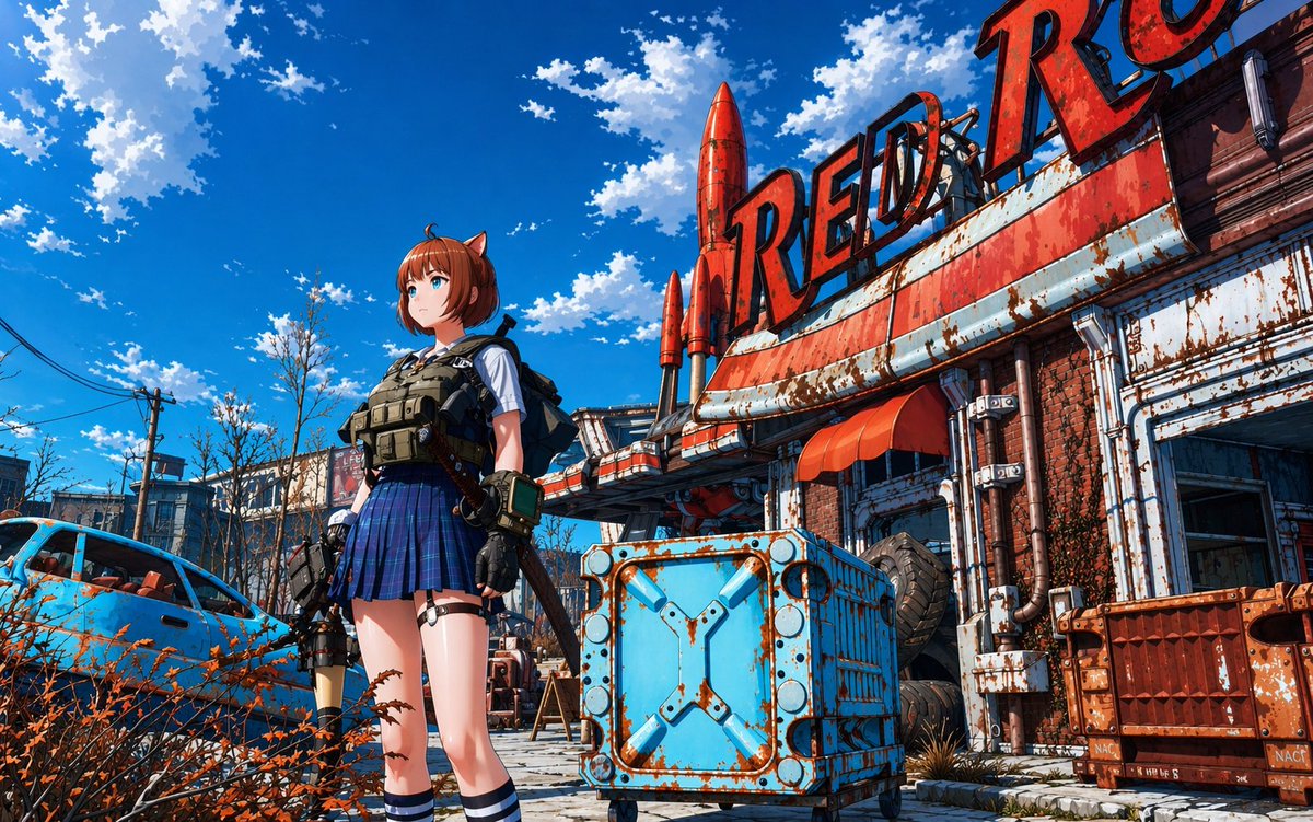 界面稿 GPT Image 2 提示词：Post-Apocalyptic Tactical Anime Girl