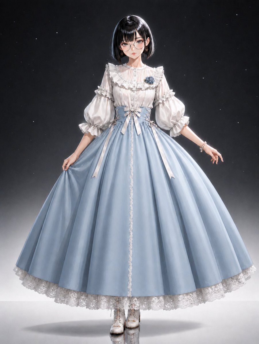 角色设定 GPT Image 2 提示词：Powder Blue Lolita Dress Portrait