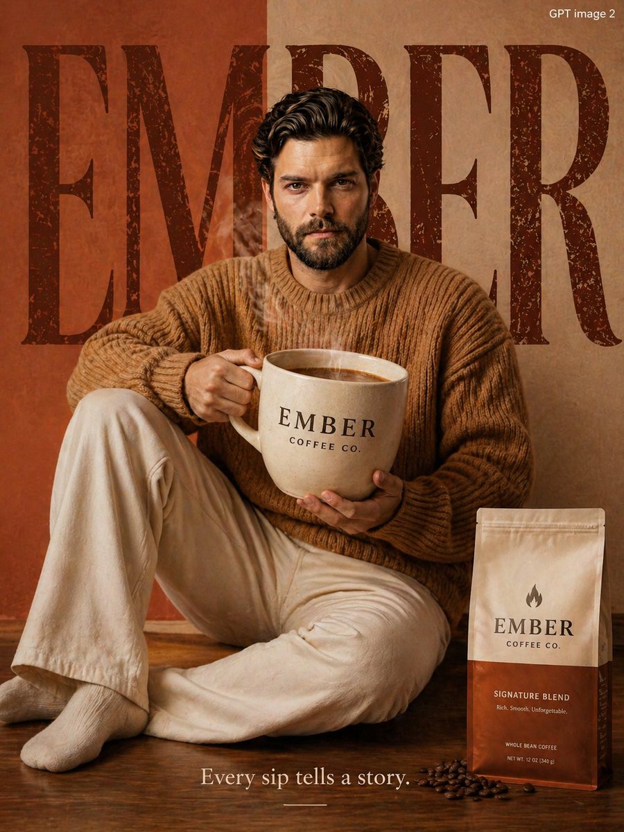 产品视觉 GPT Image 2 提示词：Premium Coffee Brand Advertisement