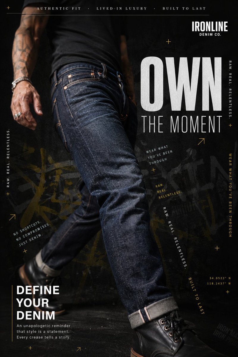 产品视觉 GPT Image 2 提示词：Premium Denim Editorial Advertisement
