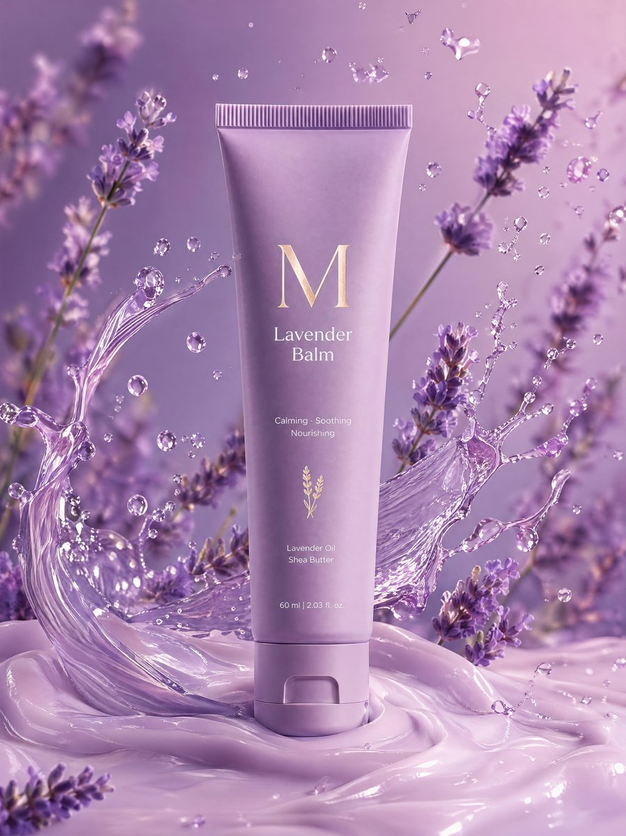 产品视觉 GPT Image 2 提示词：Premium Lavender Balm Product Shot