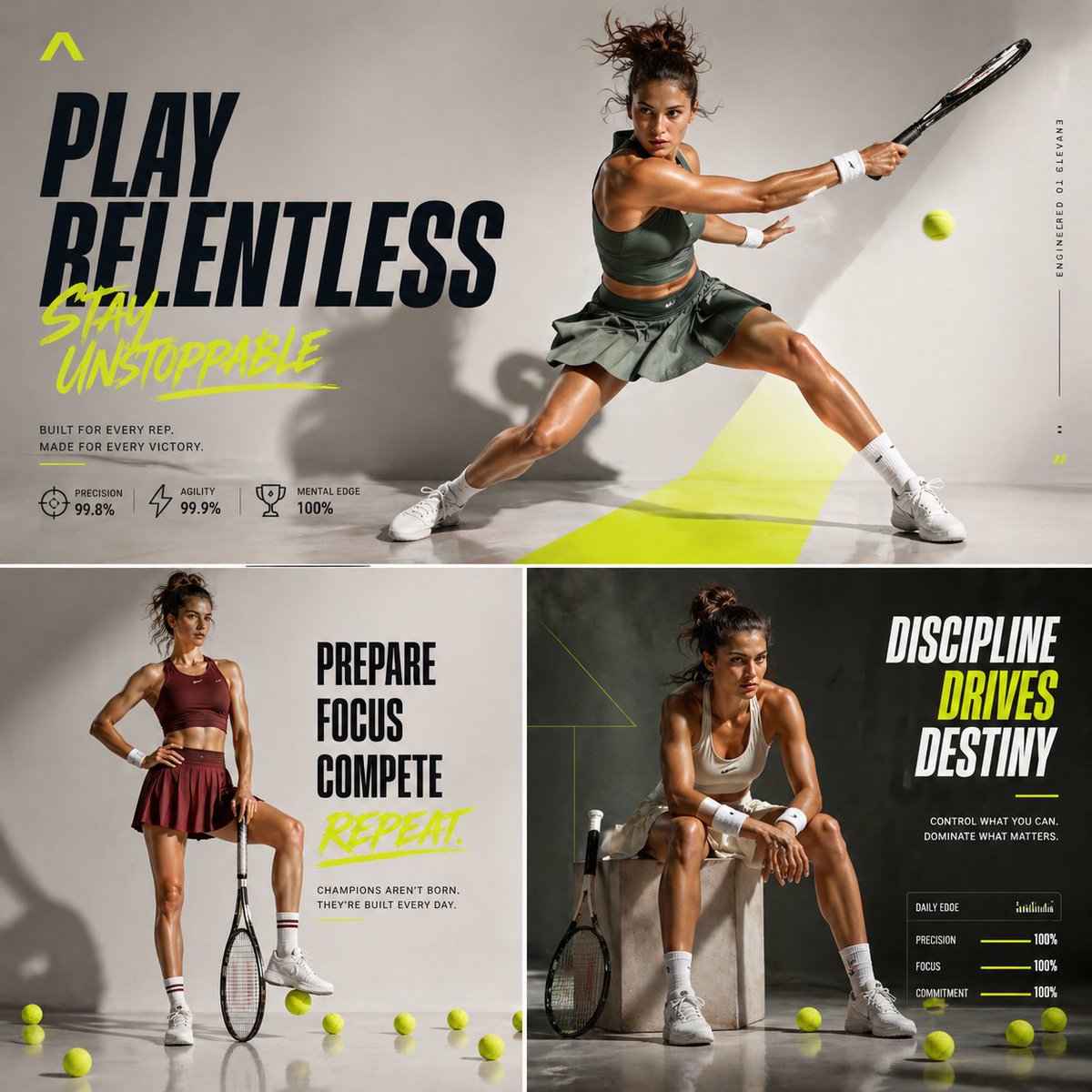 产品视觉 GPT Image 2 提示词：Premium Tennis Editorial Campaign
