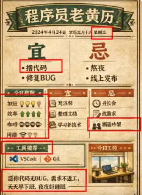 创意灵感 GPT Image 2 提示词：Programmer's Almanac Generator