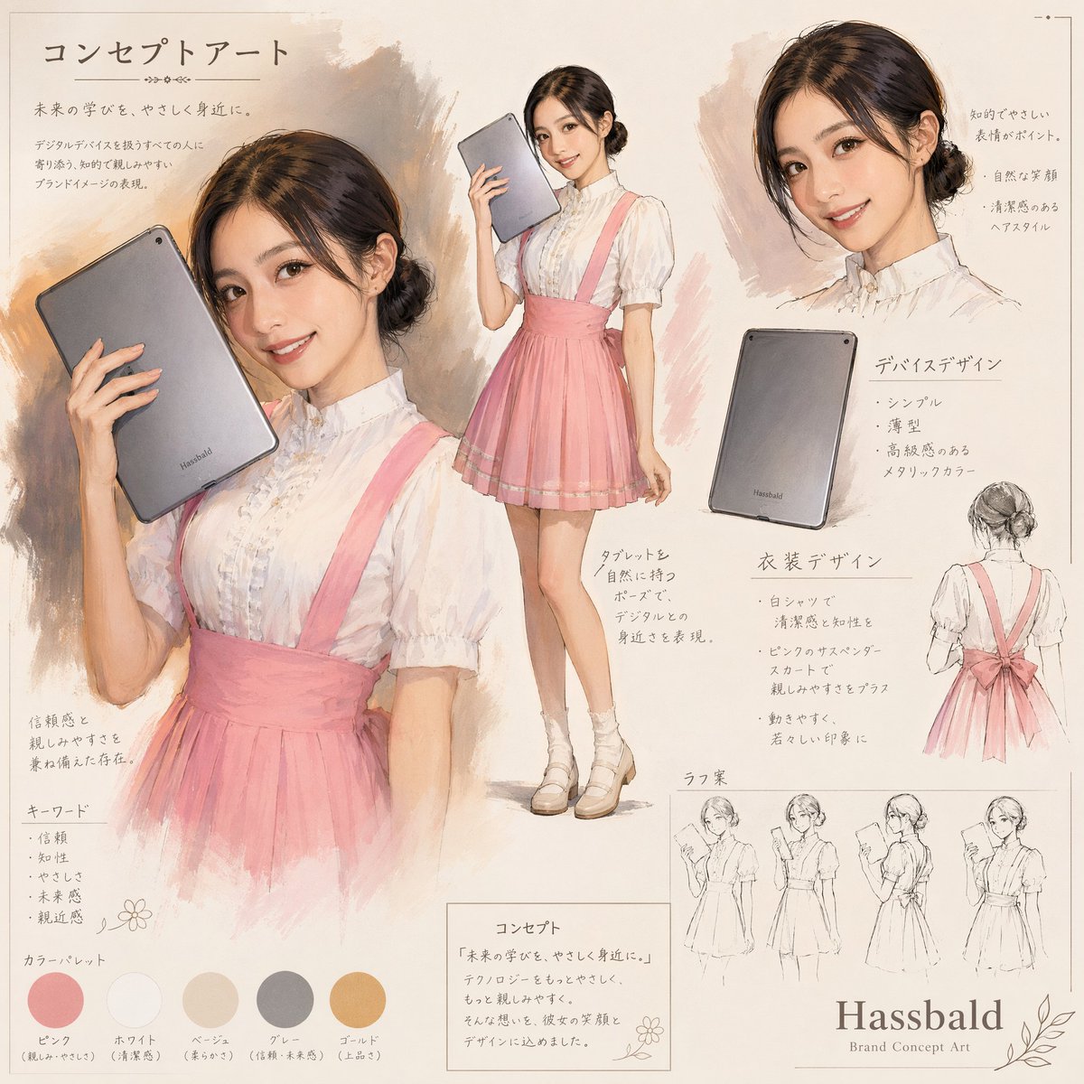 游戏影视 GPT Image 2 提示词：日本平板品牌概念图
