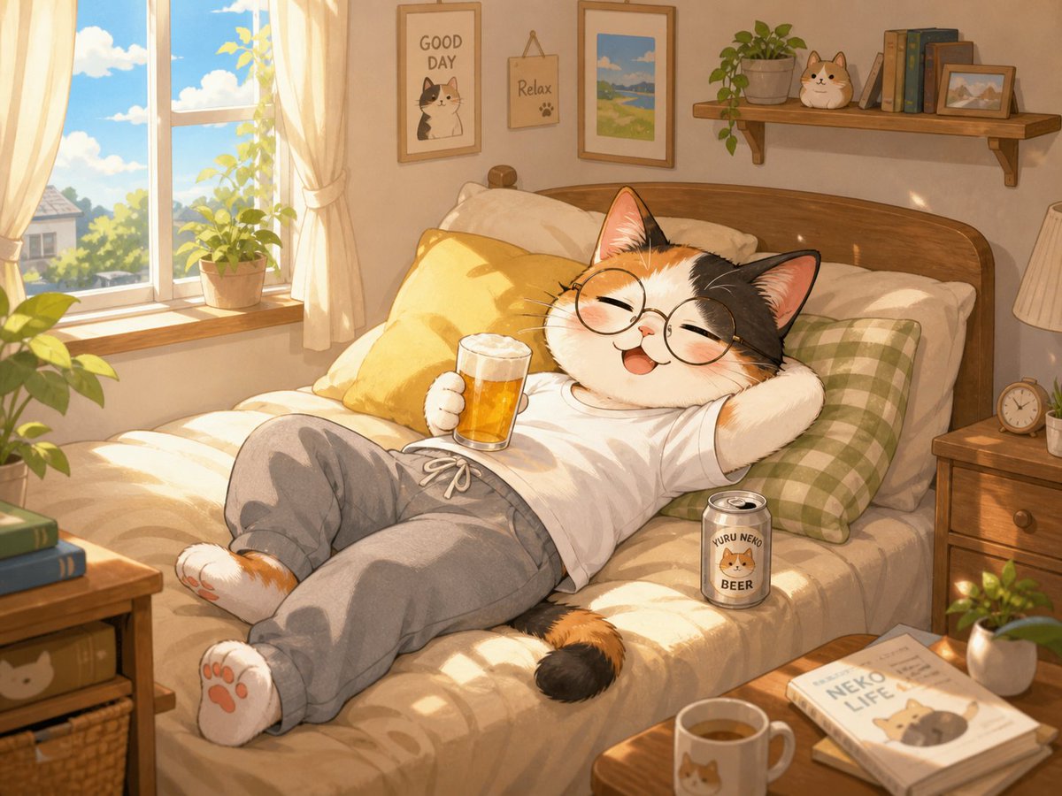 游戏影视 GPT Image 2 提示词：温馨猫咪假日卧室