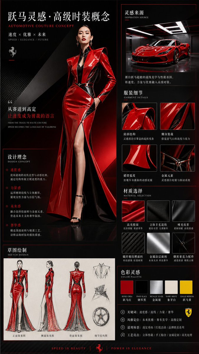电商广告 GPT Image 2 提示词：车辆灵感时尚设计信息图