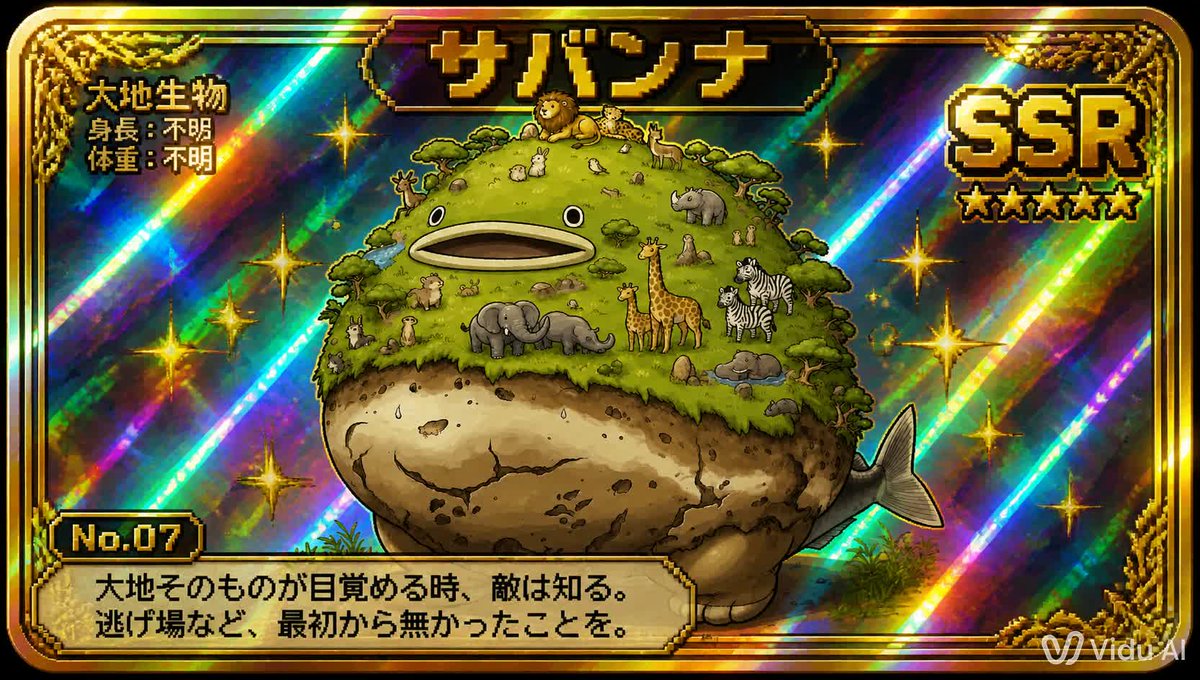 游戏影视 GPT Image 2 提示词：SSR Savanna Creature Card