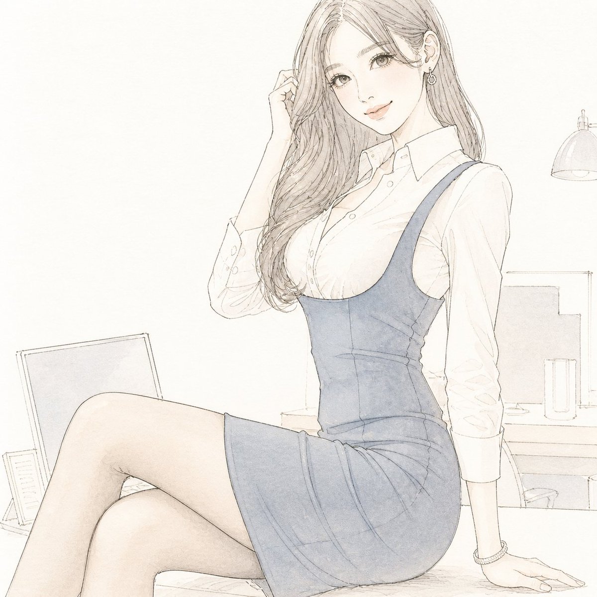 文化IP GPT Image 2 提示词：Pale Watercolor Line Art Transformation