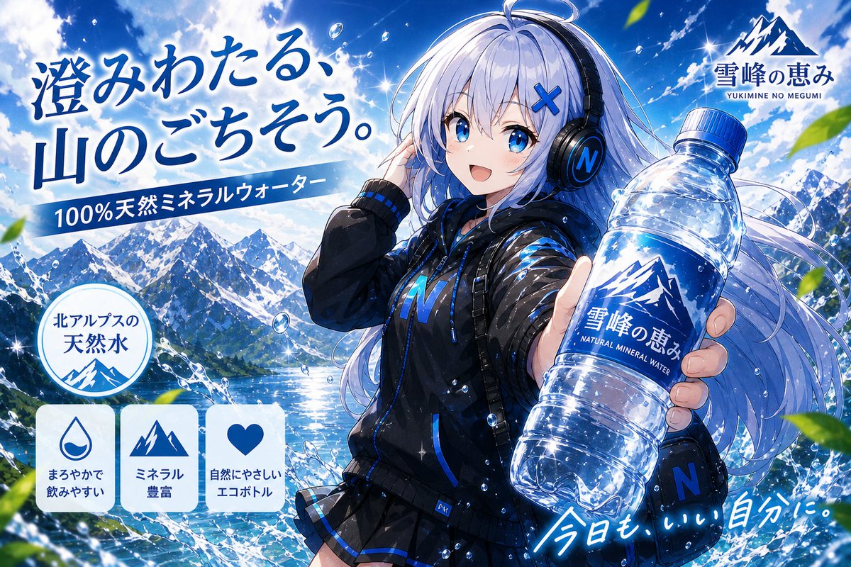 游戏影视 GPT Image 2 提示词：Anime Mineral Water Commercial Poster