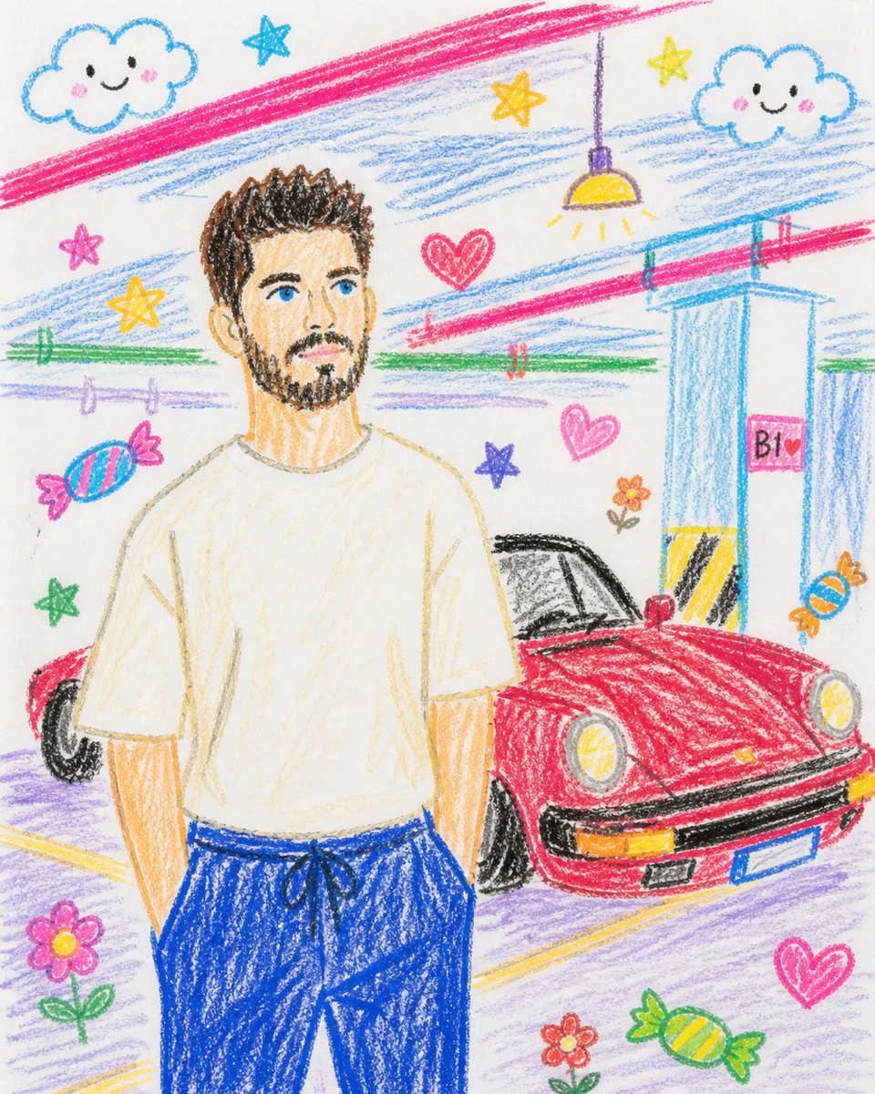 内容创作 GPT Image 2 提示词：Childlike Crayon Drawing Re-creation