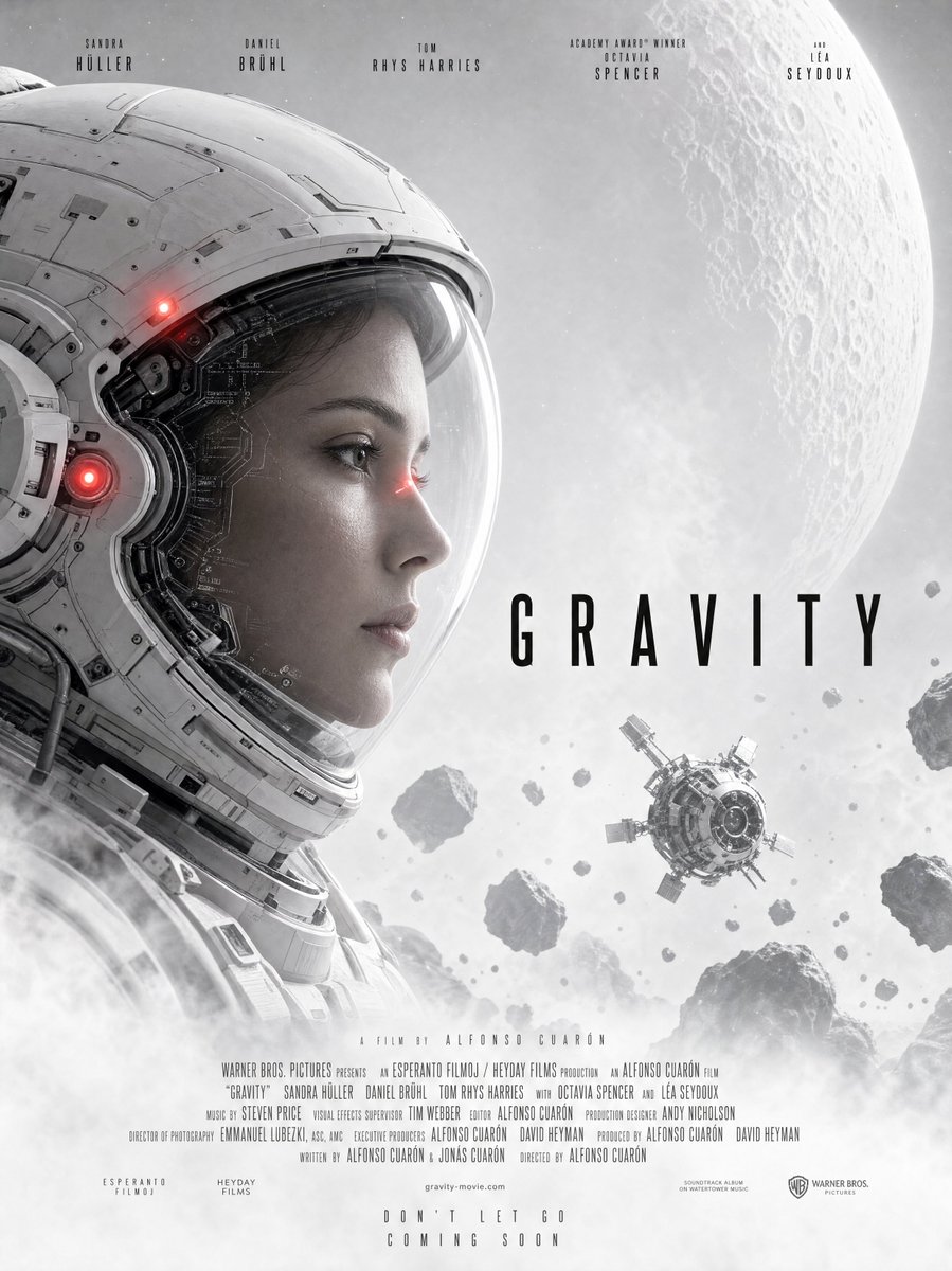 电商广告 GPT Image 2 提示词：Gravity-Style Space Movie Poster