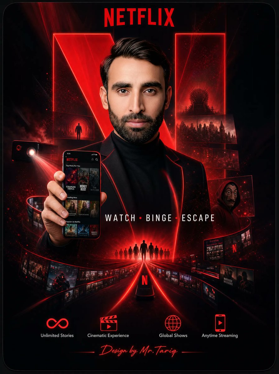 游戏影视 GPT Image 2 提示词：streaming platform Neon Streaming Poster