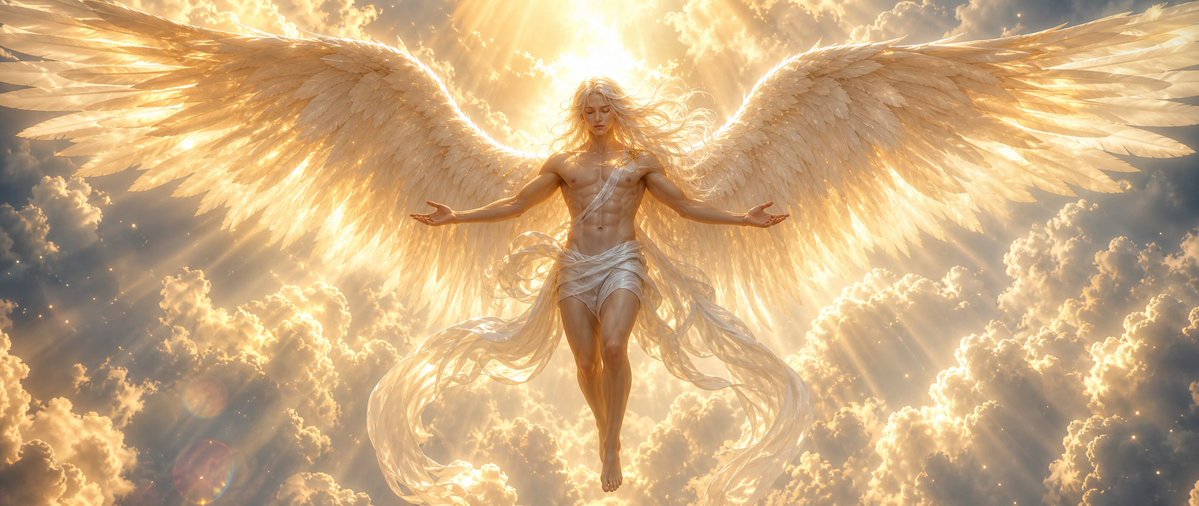 游戏影视 GPT Image 2 提示词：Radiant Angel in Golden Clouds