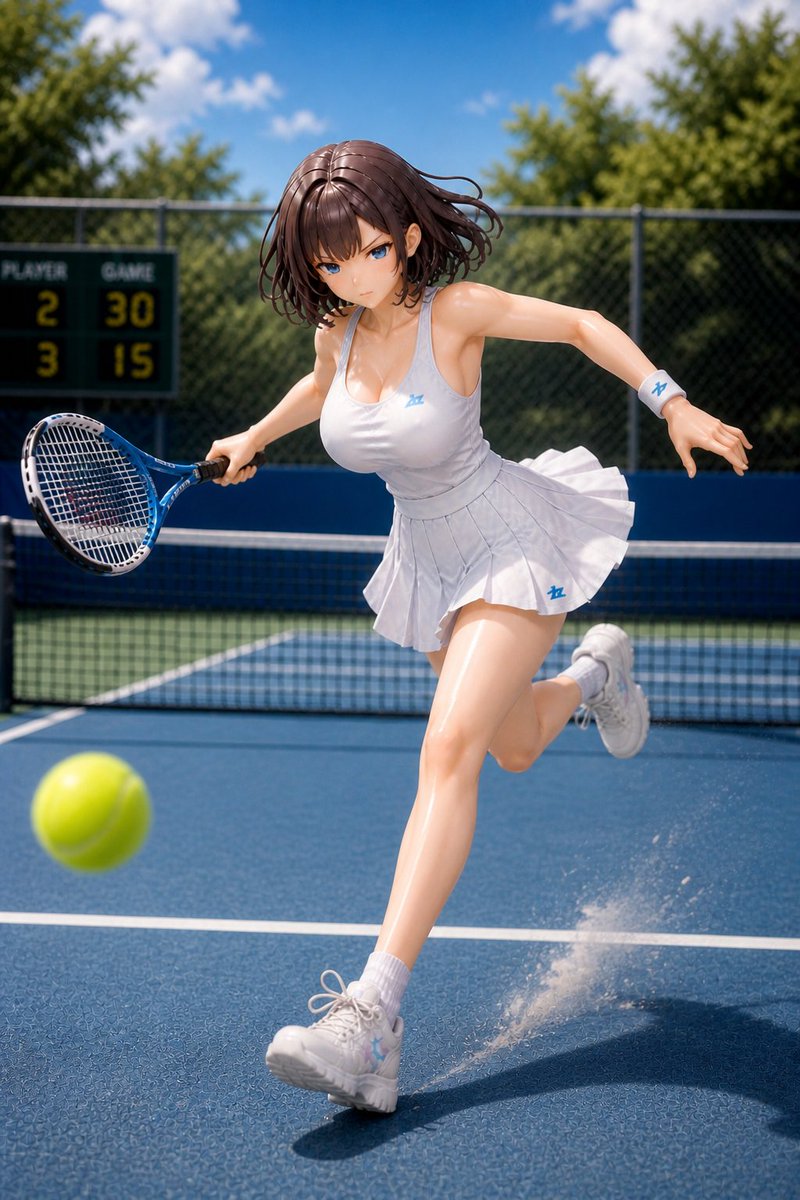 游戏影视 GPT Image 2 提示词：Anime Tennis Diorama Figure